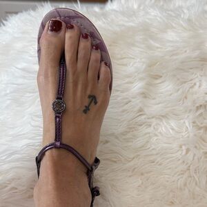 Coach Metallic Shirley Sandals Sz 8 Designer Preppy Boho Summer Strappy Beach